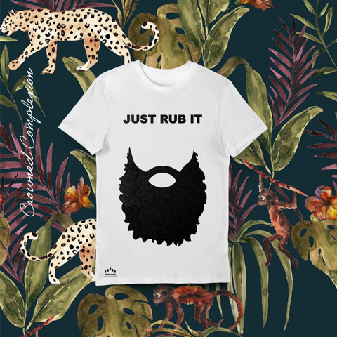 Just Rub it ! T-shirt (White) Mens - Crowned Complexion